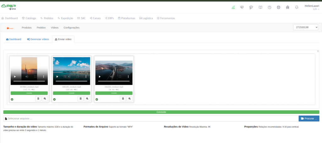 Vídeos Postados através da Plugg.To